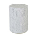 Elle Block Round Side Table Tall White