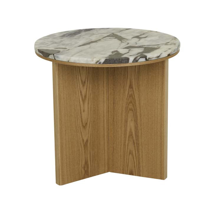 Elsie Round Side Table Ocean Marble