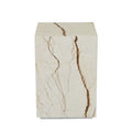 Elle Block Square Side Table Brown Vein