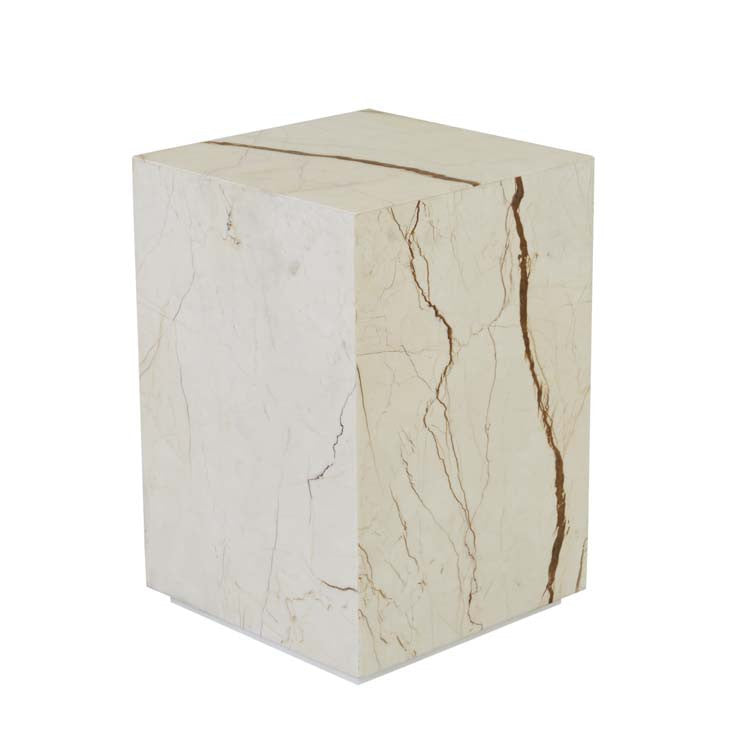 Elle Block Square Side Table Brown Vein