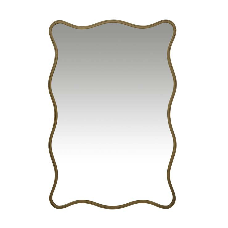 Verona Wave Mirror Antique Brass