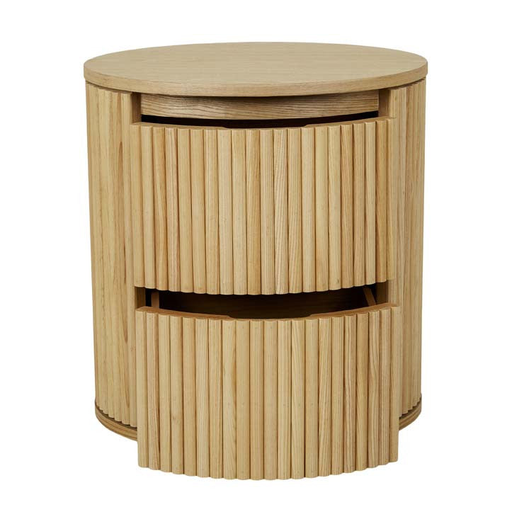 Benjamin Ripple Round Bedside Natural