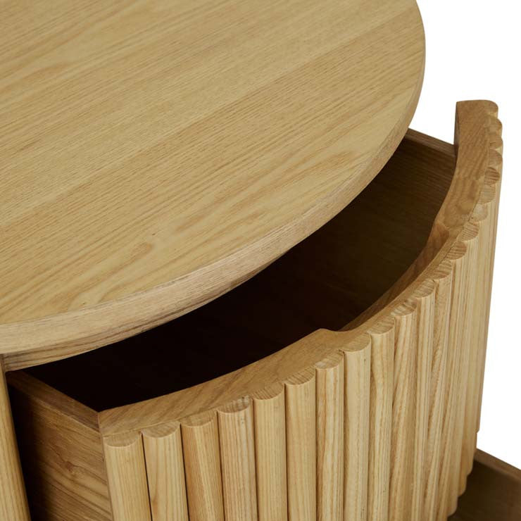 Benjamin Ripple Round Bedside Natural