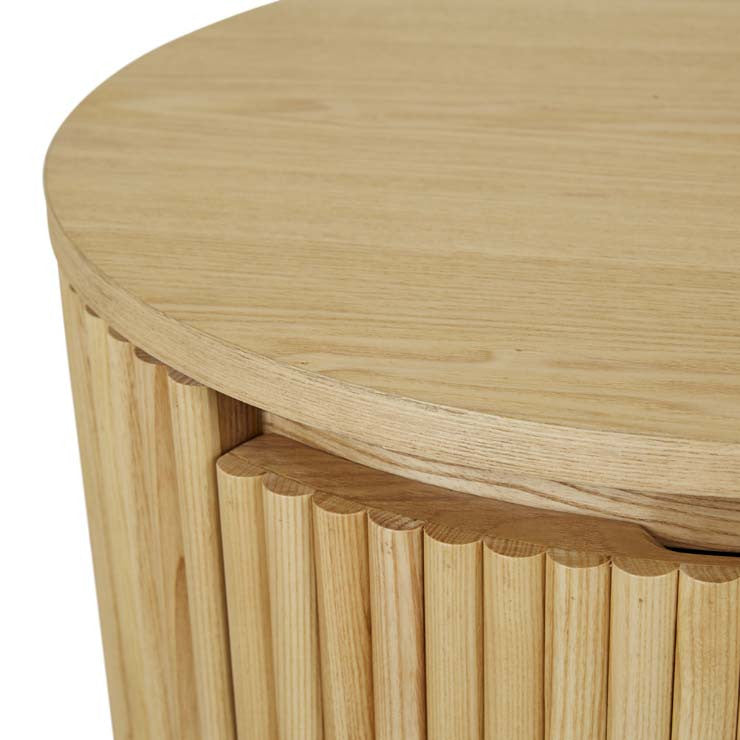 Benjamin Ripple Round Bedside Natural