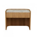 Elsie Large Bedside White Marble/Natural