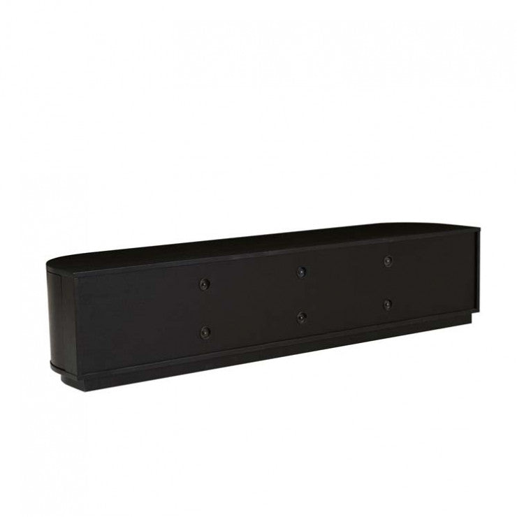Oberon Crescent Entertainment Unit Black 2100mm