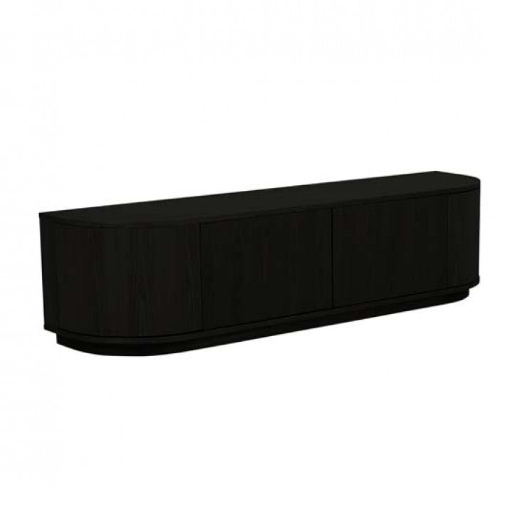 Oberon Crescent Entertainment Unit Black 1800mm
