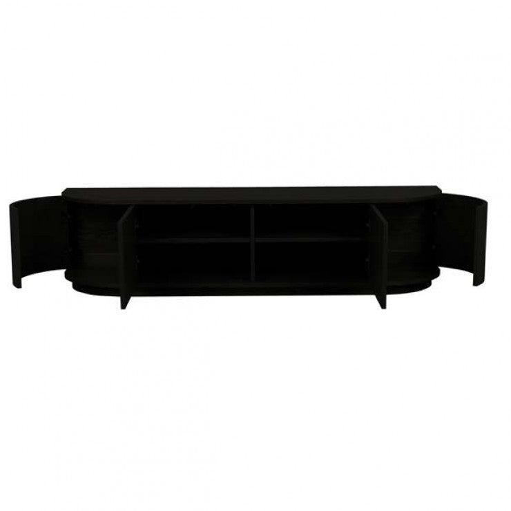 Oberon Crescent Entertainment Unit Black 1800mm