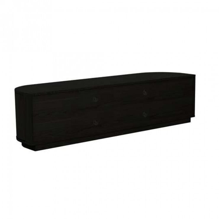 Oberon Crescent Entertainment Unit Black 1800mm