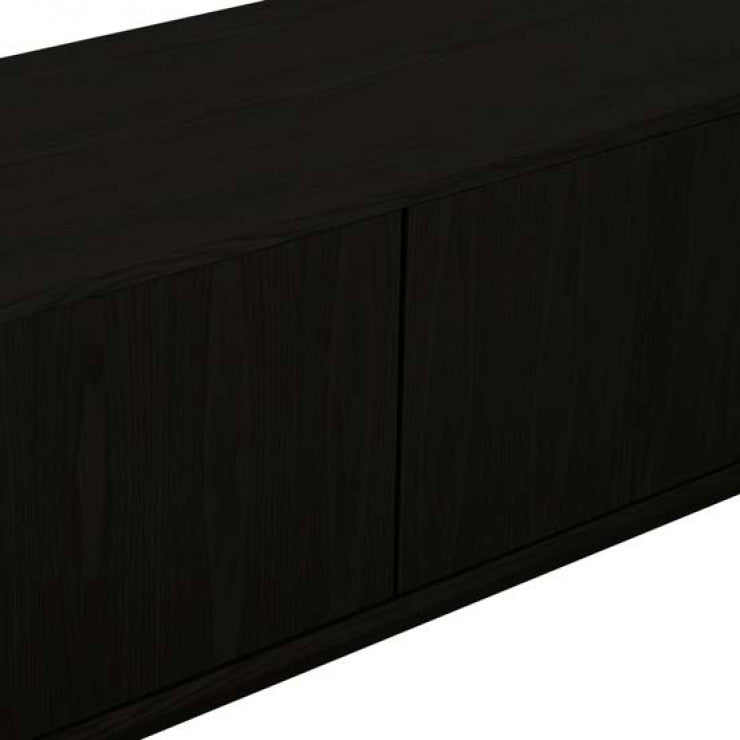 Oberon Crescent Entertainment Unit Black 1800mm