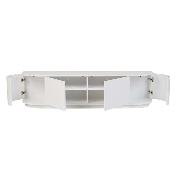 Oberon Crescent Entertainment Unit White 1800mm