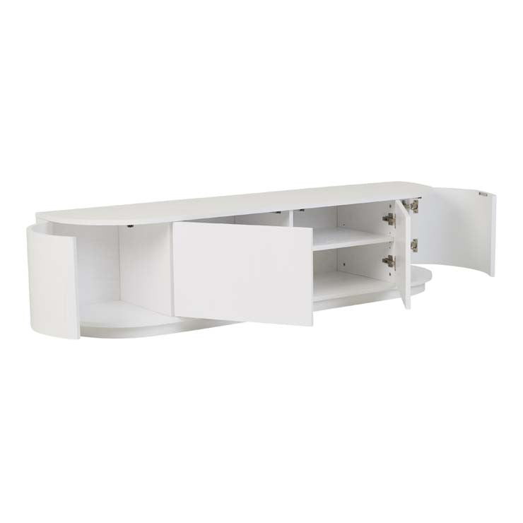 Oberon Crescent Entertainment Unit White 1800mm