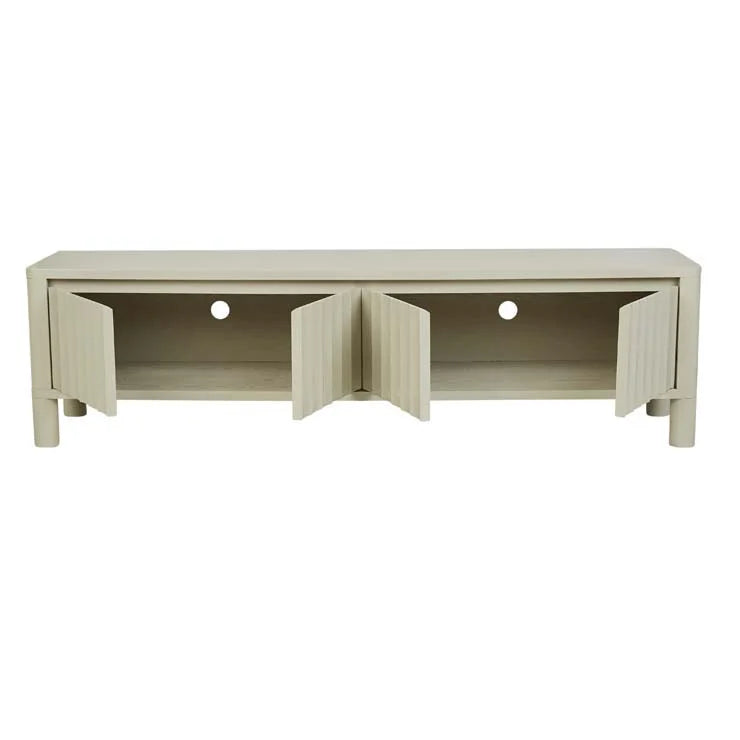 Oliver Fluted Entertainment Unit Putty