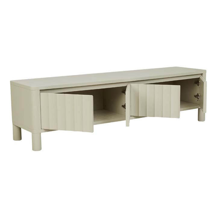 Oliver Fluted Entertainment Unit Putty