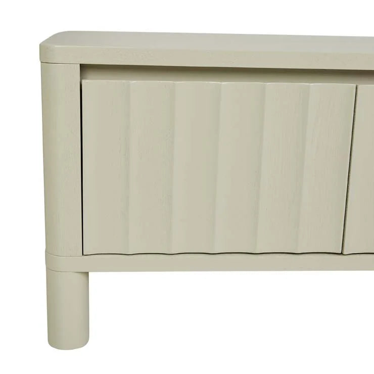Oliver Fluted Entertainment Unit Putty
